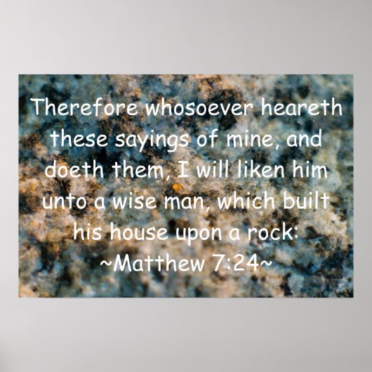 Matthew 7:24 poster (Voorkant)
