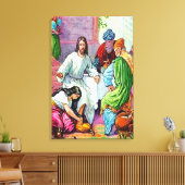 Matthew 7:36-50 Jesus Forgeeft een vrouwenzins Canvas Afdruk (Insitu (Woonkamer))