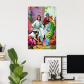 Matthew 7:36-50 Jesus Forgeeft een vrouwenzins Poster (Thuiskantoor)