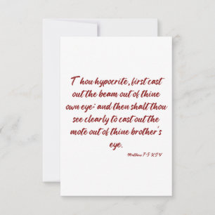 Matthew 7:5 KJV Bijbel Vat Wenskaart Kaart