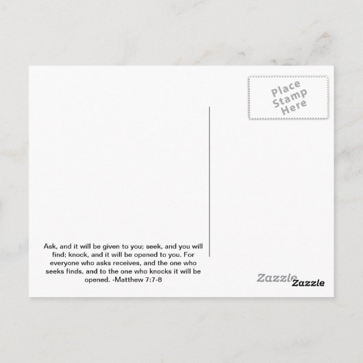 Matthew 7:7-8 Apple Briefkaart (Achterkant)