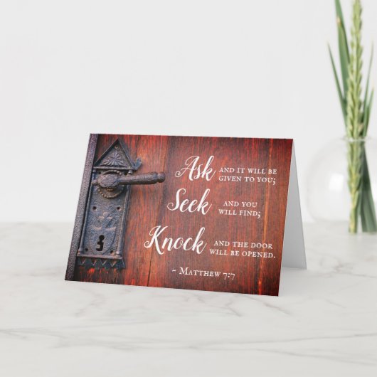 Matthew 7:7, Ask en het zal gegeven worden Kaart (Voorkant)