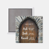 Matthew 7:7, Ask en het zal gegeven worden Magneet (Voorkant / Achterkant)