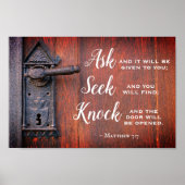 Matthew 7:7, Ask en het zal gegeven worden Poster (Voorkant)