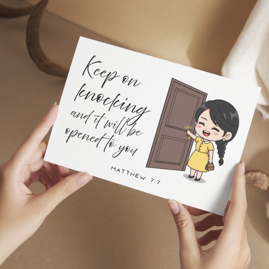 Matthew 7:7 Bible Scripture Jw Encouragement Card Feestdagen Kaart