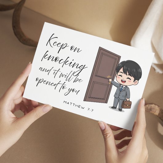 Matthew 7:7 Bible Scripture Jw Encouragement Card Feestdagen Kaart