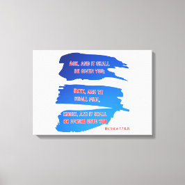 Matthew 7:7 Bijbelse Verse KJV Wall Art Canvas Afdruk