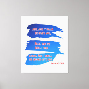 Matthew 7:7 Bijbelse Verse KJV Wall Art Canvas Afdruk