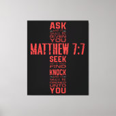 Matthew 7:7 Bijbelverse cross canvas (Voorkant)