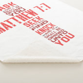 Matthew 7:7 Bijbelverse Cross Sherpa Blanket Sherpa Deken (3/4)