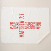 Matthew 7:7 Bijbelverse Cross Sherpa Blanket Sherpa Deken (Voorkant (horizontaal))