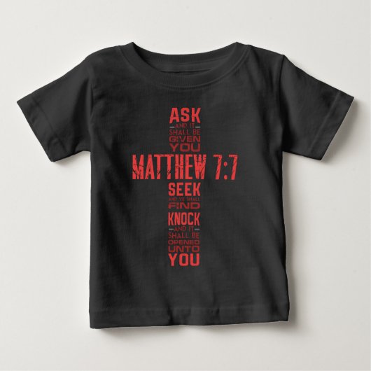Matthew 7:7 Bijbelverse kruis (Voorkant)