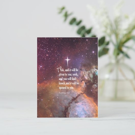 Matthew 7:7 briefkaart (Staand voorkant)