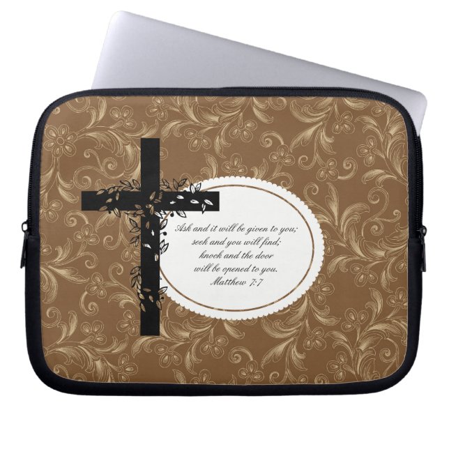 Matthew 7:7 Laptop of Netbook Carrier Sleeve (Voorkant)