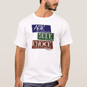 Matthew 7:7, met meerdere kleuren t-shirt