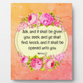 Matthew 7:7 Plaque Fotoplaat (Voorkant)