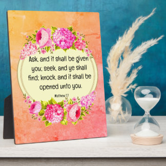 Matthew 7:7 Plaque Fotoplaat