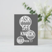 Matthew 7 7 - Vraag je zoekknop Briefkaart (Staand voorkant)