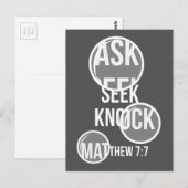Matthew 7 7 - Vraag je zoekknop Briefkaart (Voorkant / Achterkant)