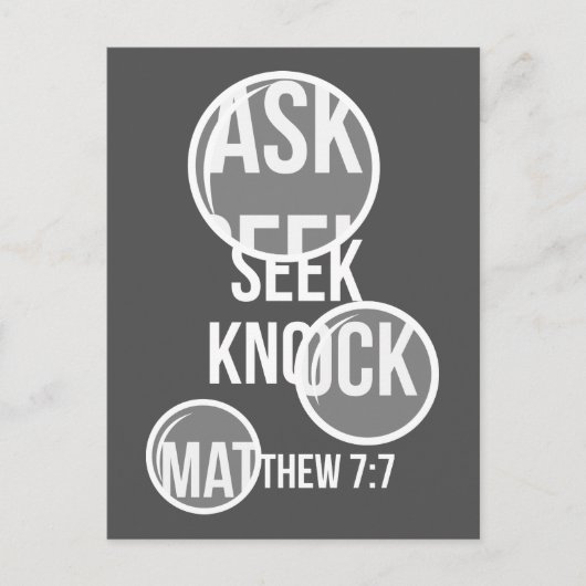 Matthew 7 7 - Vraag je zoekknop Briefkaart (Voorkant)