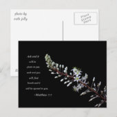 Matthew 7:7 witte floraal briefkaart (Voorkant / Achterkant)