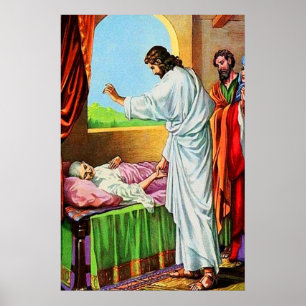 Matthew 8:14 15 Healing Peter's moeder in de wet Poster