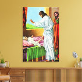 Matthew 8:14-15 Healing Peter's schoonmoeder Canvas Afdruk (Insitu (Woonkamer))