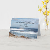 Matthew 8:27 Jesus calms the storm, Bible Verse Kaart (Gele Bloem)