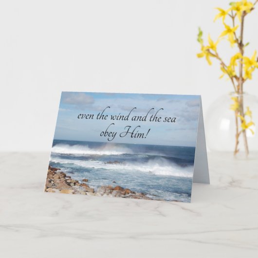 Matthew 8:27 Jesus calms the storm, Bible Verse Kaart (Gele Bloem)