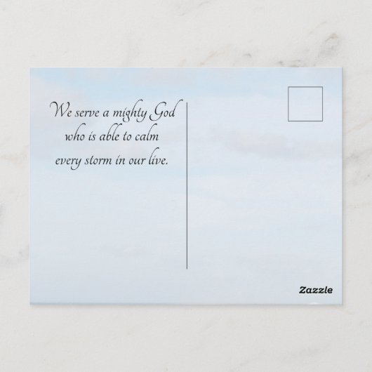 Matthew 8:27 Jezus noemt het storm, Bijbelverse Briefkaart (Achterkant)