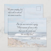 Matthew 8:27 Jezus noemt het storm, Bijbelverse Briefkaart (Voorkant / Achterkant)