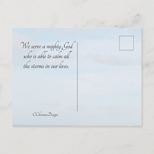 Matthew 8:27 Jezus noemt het storm, Bijbelverse Briefkaart (Achterkant)