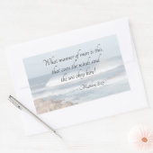 Matthew 8:27 Jezus noemt het storm, Bijbelverse Rechthoekige Sticker (Envelop)