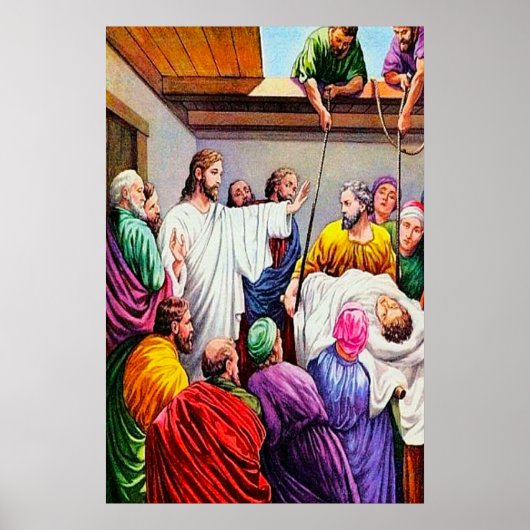 Matthew 9:1-8 Jesus Forgave en Heals Poster (Voorkant)