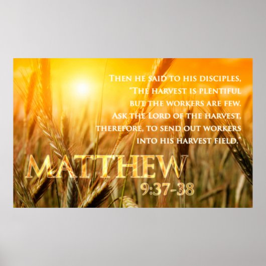 Matthew 9:37-38 poster (Voorkant)
