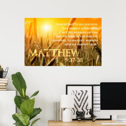Matthew 9:37-38 poster (Thuiskantoor)