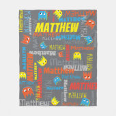 Matthew aangepaste naam pixel gaming grijs grafisc fleece deken (Voorkant)