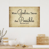 Matthew Bible met God alles is mogelijk Poster (Keuken)