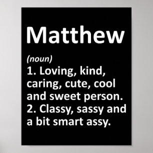 Matthew Definitie Gepersonaliseerde Naam Grappige Poster