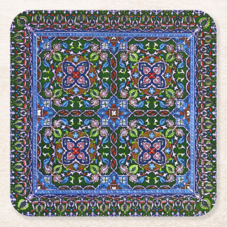 Matthew Digby Wyatt Textiel Design in Groen Blauw Kartonnen Onderzetters