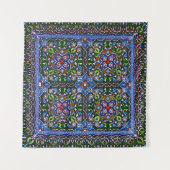 Matthew Digby Wyatt Textiel Design in Groen Blauw Wandkleed (Voorkant)