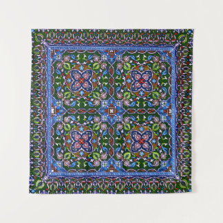 Matthew Digby Wyatt Textiel Design in Groen Blauw Wandkleed