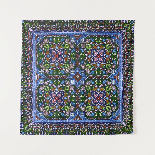 Matthew Digby Wyatt Textiel Design in Groen Blauw Wandkleed (Voorkant)