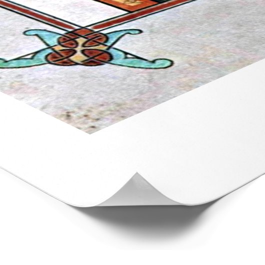 Matthew, hoofd van het boek Lindisfarne Poster (Hoek)