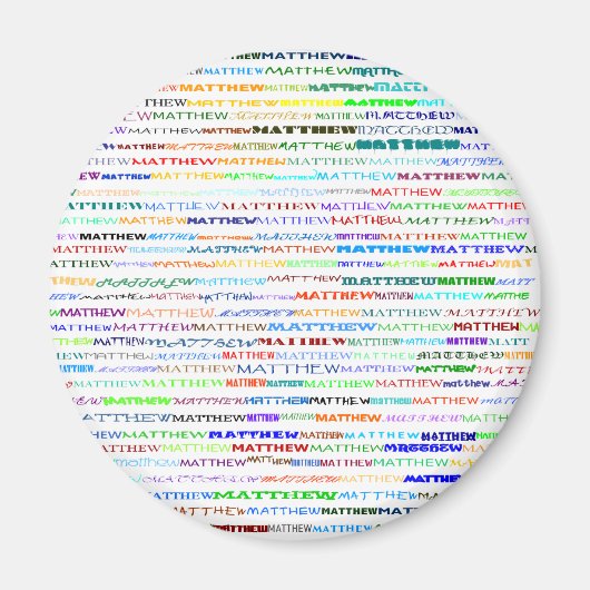 Matthew Text Design II Round Magnet (Voorkant)