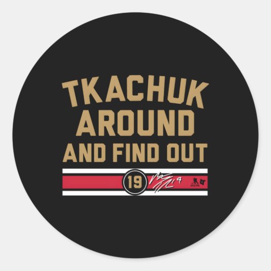 Matthew Tkachuk en ontdek Florida Hockey Ronde Sticker (Voorkant)