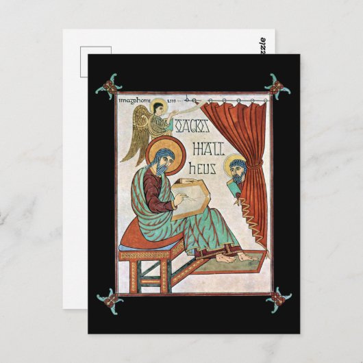 Matthew van Lindisfarne Medieval Manuscript Briefkaart (Voorkant / Achterkant)