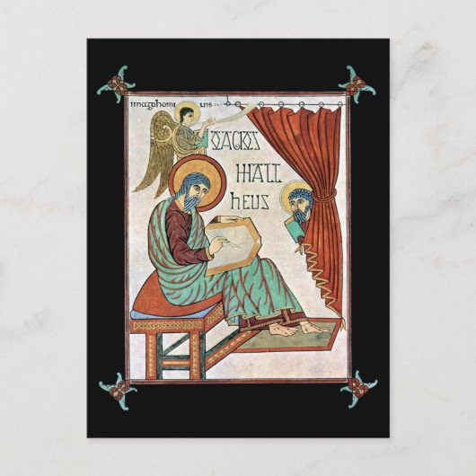 Matthew van Lindisfarne Medieval Manuscript Briefkaart (Voorkant)