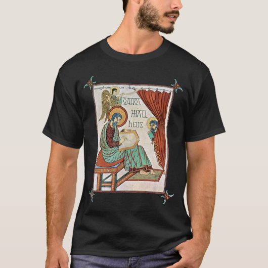 Matthew van Lindisfarne Medieval Manuscript T-shirt (Voorkant)