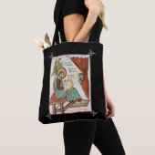 Matthew van Lindisfarne Medieval Manuscript Tote Bag (Dichtbij)